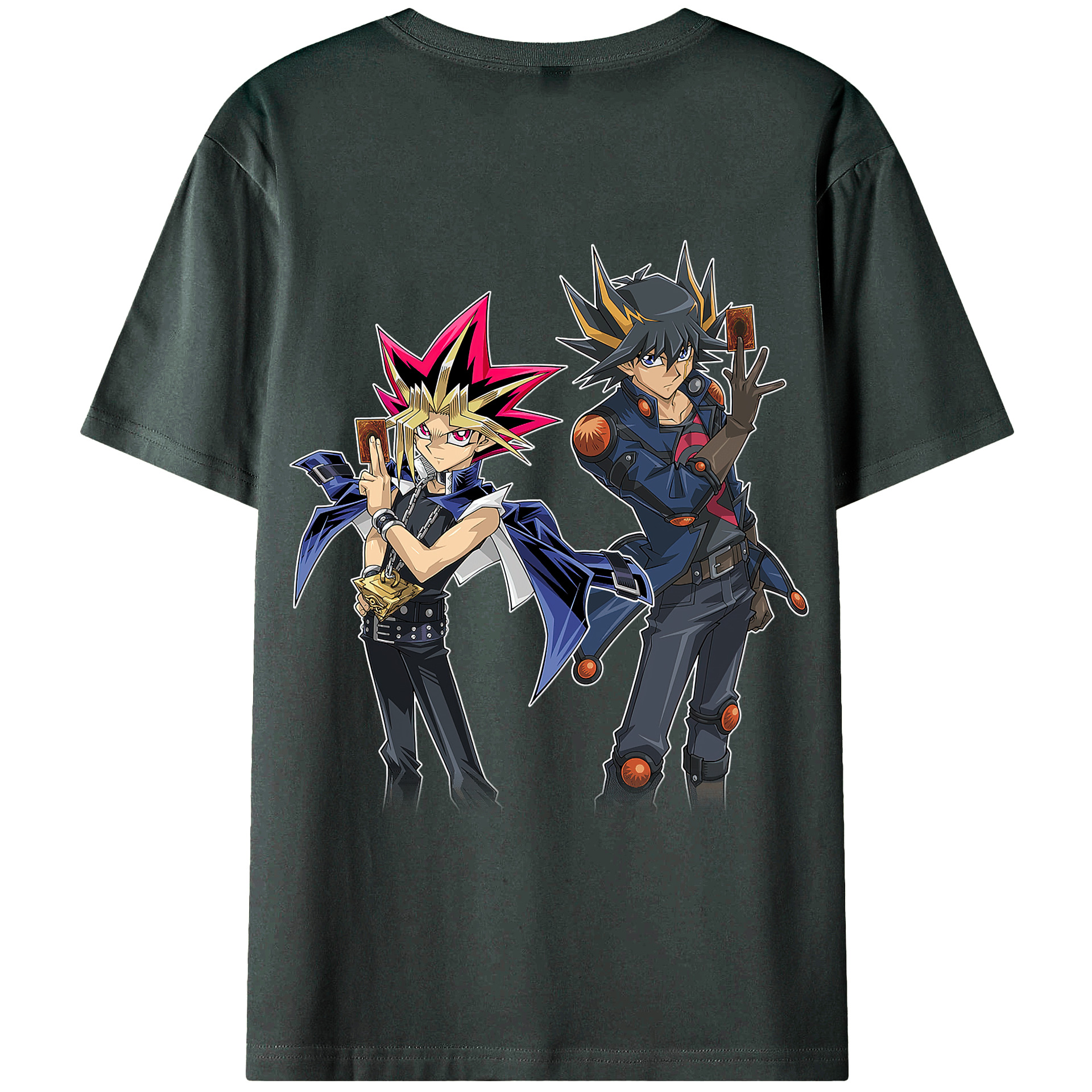 （画像用） 遊☆戯☆王 Yu-Gi-Oh! 綿100％ メンズ半袖Tシャツ（バックプリント） 通気性